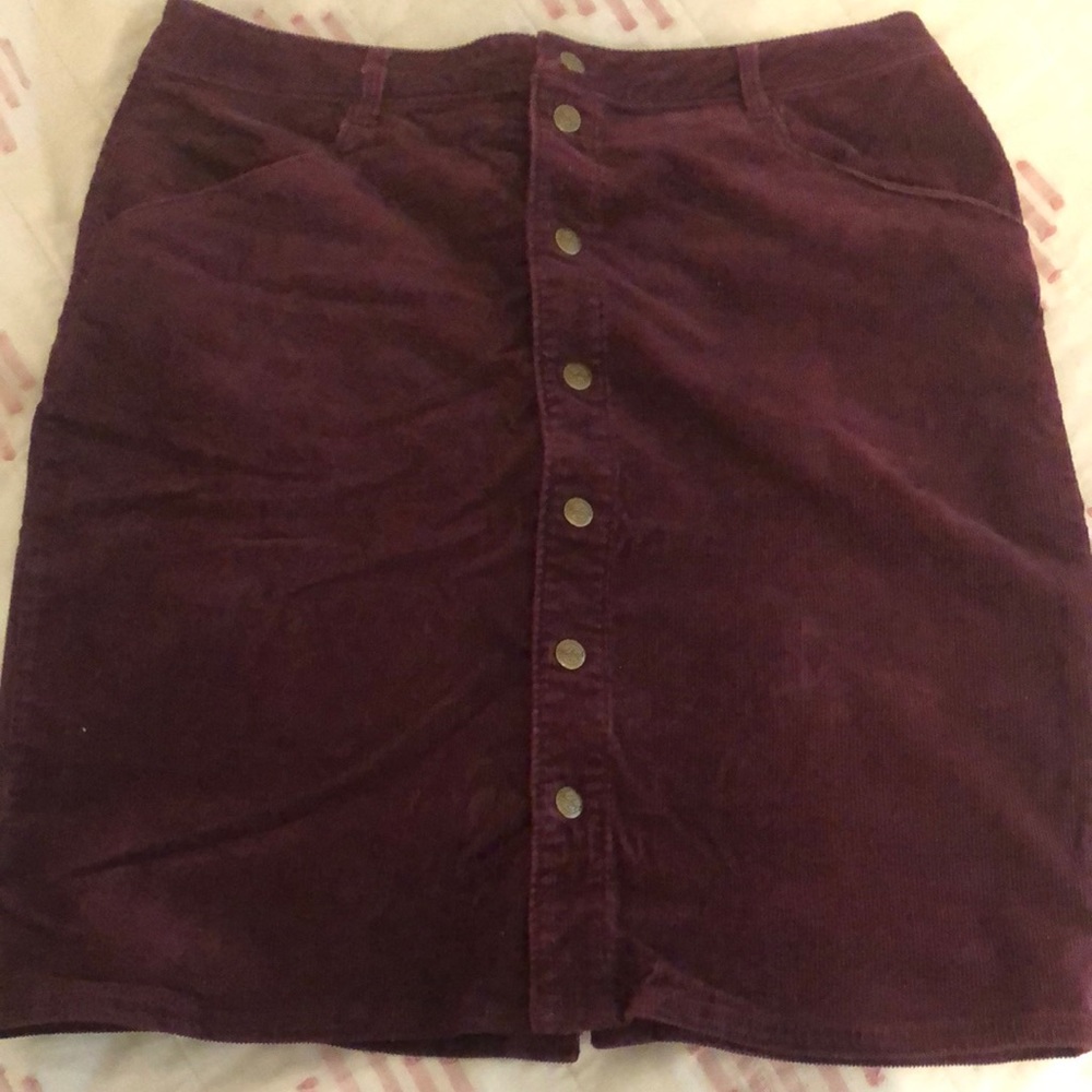 Corduroy button up skirt